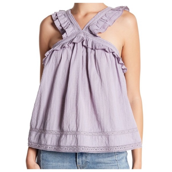 lilac ruffle top